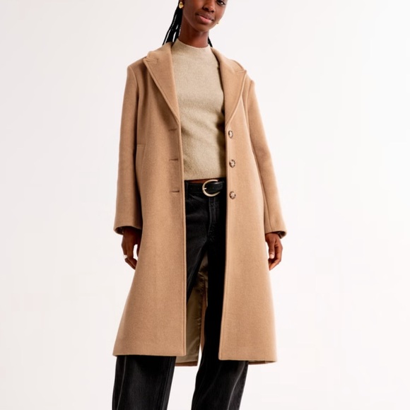 Abercrombie & Fitch Camel Wool Coat - Picture 1 of 5